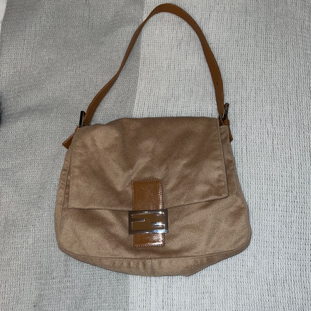 FENDI cashmere Zucca Mama Baguette Bag